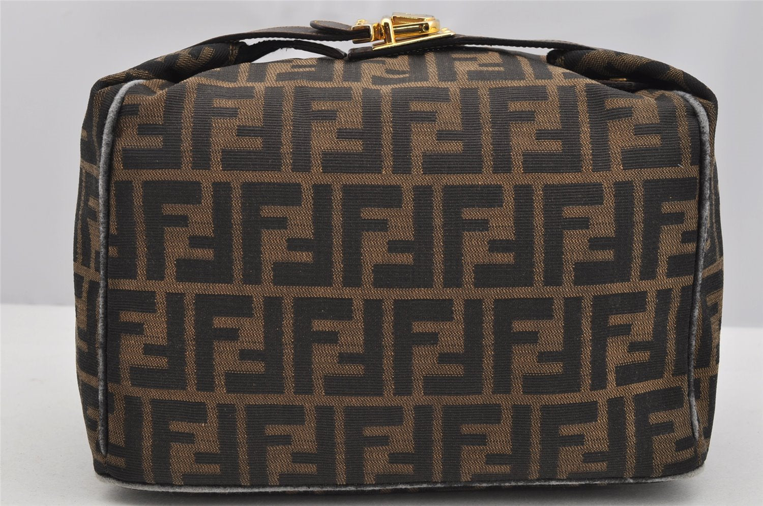 Authentic FENDI Zucca Vintage Hand Bag Purse Canvas Leather Brown Junk 2234I