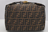 Authentic FENDI Zucca Vintage Hand Bag Purse Canvas Leather Brown Junk 2234I