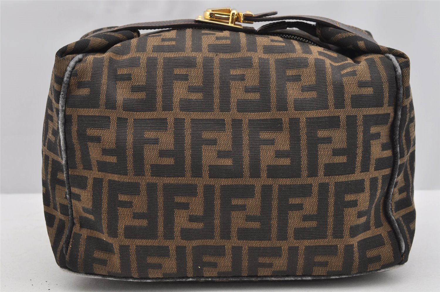 Authentic FENDI Zucca Vintage Hand Bag Purse Canvas Leather Brown Junk 2234I