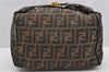 Authentic FENDI Zucca Vintage Hand Bag Purse Canvas Leather Brown Junk 2234I