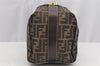 Authentic FENDI Zucca Vintage Hand Bag Purse Canvas Leather Brown Junk 2234I