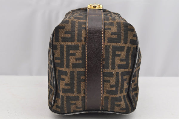 Authentic FENDI Zucca Vintage Hand Bag Purse Canvas Leather Brown Junk 2234I