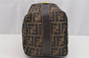 Authentic FENDI Zucca Vintage Hand Bag Purse Canvas Leather Brown Junk 2234I