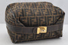 Authentic FENDI Zucca Vintage Hand Bag Purse Canvas Leather Brown Junk 2234I