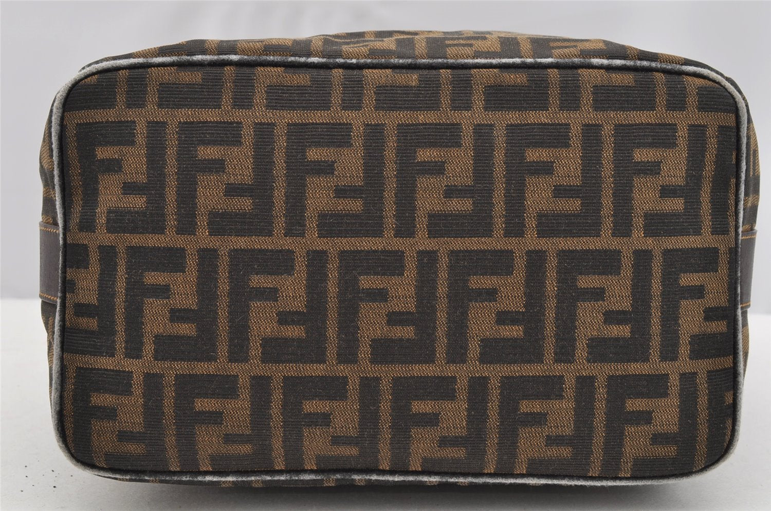 Authentic FENDI Zucca Vintage Hand Bag Purse Canvas Leather Brown Junk 2234I