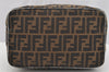 Authentic FENDI Zucca Vintage Hand Bag Purse Canvas Leather Brown Junk 2234I