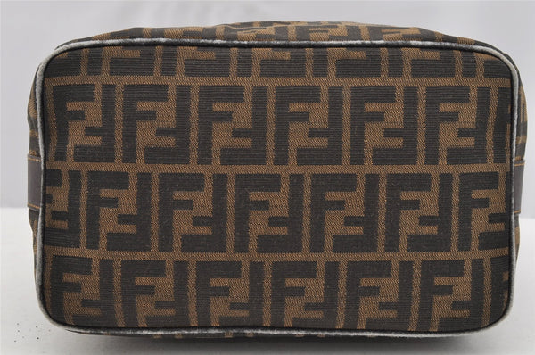 Authentic FENDI Zucca Vintage Hand Bag Purse Canvas Leather Brown Junk 2234I