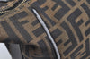 Authentic FENDI Zucca Vintage Hand Bag Purse Canvas Leather Brown Junk 2234I