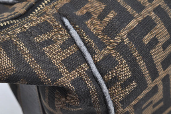 Authentic FENDI Zucca Vintage Hand Bag Purse Canvas Leather Brown Junk 2234I
