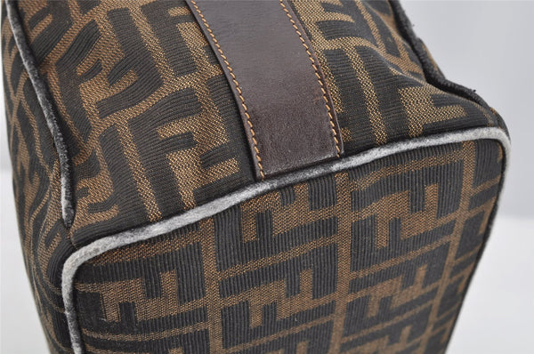 Authentic FENDI Zucca Vintage Hand Bag Purse Canvas Leather Brown Junk 2234I