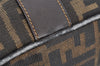Authentic FENDI Zucca Vintage Hand Bag Purse Canvas Leather Brown Junk 2234I