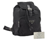 Authentic PRADA Vintage Nylon Tessuto Leather Drawstring Backpack Black 2235I