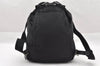 Authentic PRADA Vintage Nylon Tessuto Leather Drawstring Backpack Black 2235I