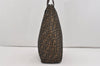 Authentic FENDI Zucca Vintage Folding Tote Hand Bag Nylon Leather Brown 2236I
