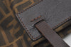 Authentic FENDI Zucca Vintage Folding Tote Hand Bag Nylon Leather Brown 2236I