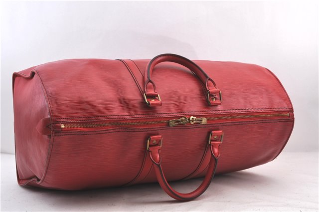 Authentic Louis Vuitton Epi Keepall 50 Boston Bag Red M42967 LV 2237D