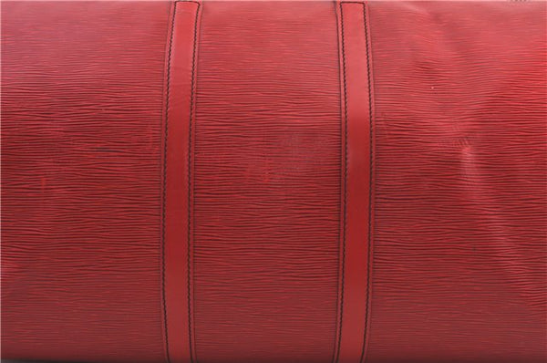 Authentic Louis Vuitton Epi Keepall 50 Boston Bag Red M42967 LV 2237D