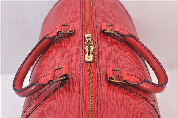 Authentic Louis Vuitton Epi Keepall 50 Boston Bag Red M42967 LV 2237D