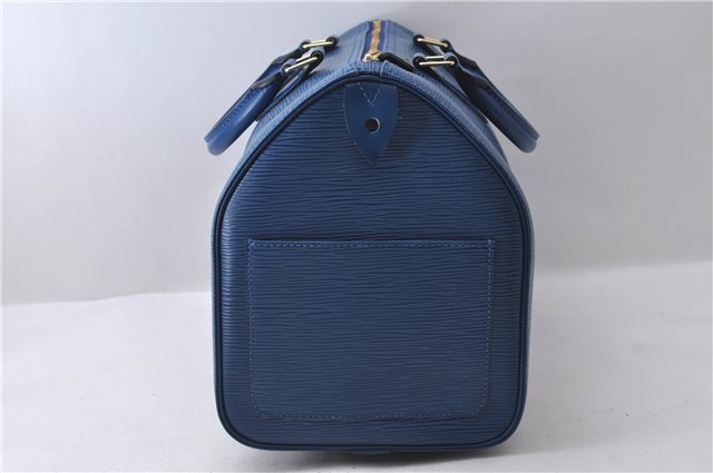 Authentic Louis Vuitton Epi Speedy 30 Hand Bag Blue M43005 LV 2238D