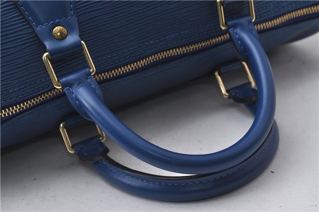 Authentic Louis Vuitton Epi Speedy 30 Hand Bag Blue M43005 LV 2238D