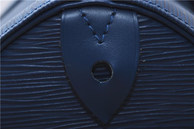 Authentic Louis Vuitton Epi Speedy 30 Hand Bag Blue M43005 LV 2238D