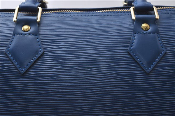Authentic Louis Vuitton Epi Speedy 30 Hand Bag Blue M43005 LV 2238D