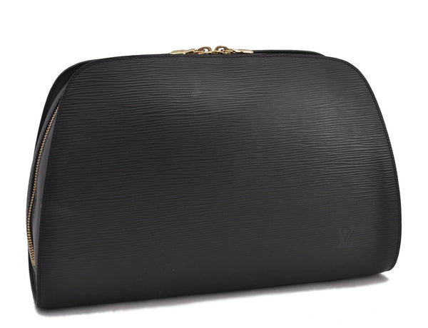 Authentic Louis Vuitton Epi Dauphine GM Pouch Clutch Bag Black M48432 LV 2239D