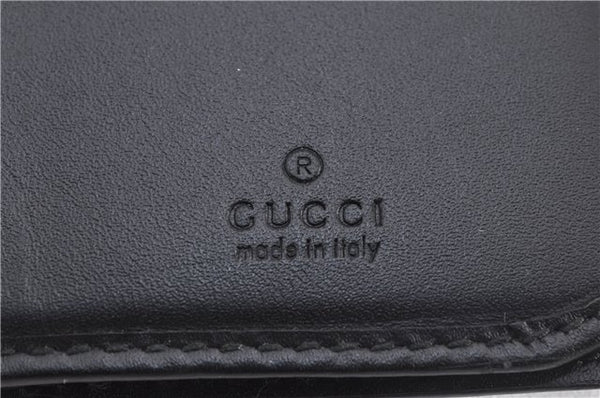 Authentic GUCCI Sherry Line Long Wallet Purse GG PVC Leather 408836 Black 2239F