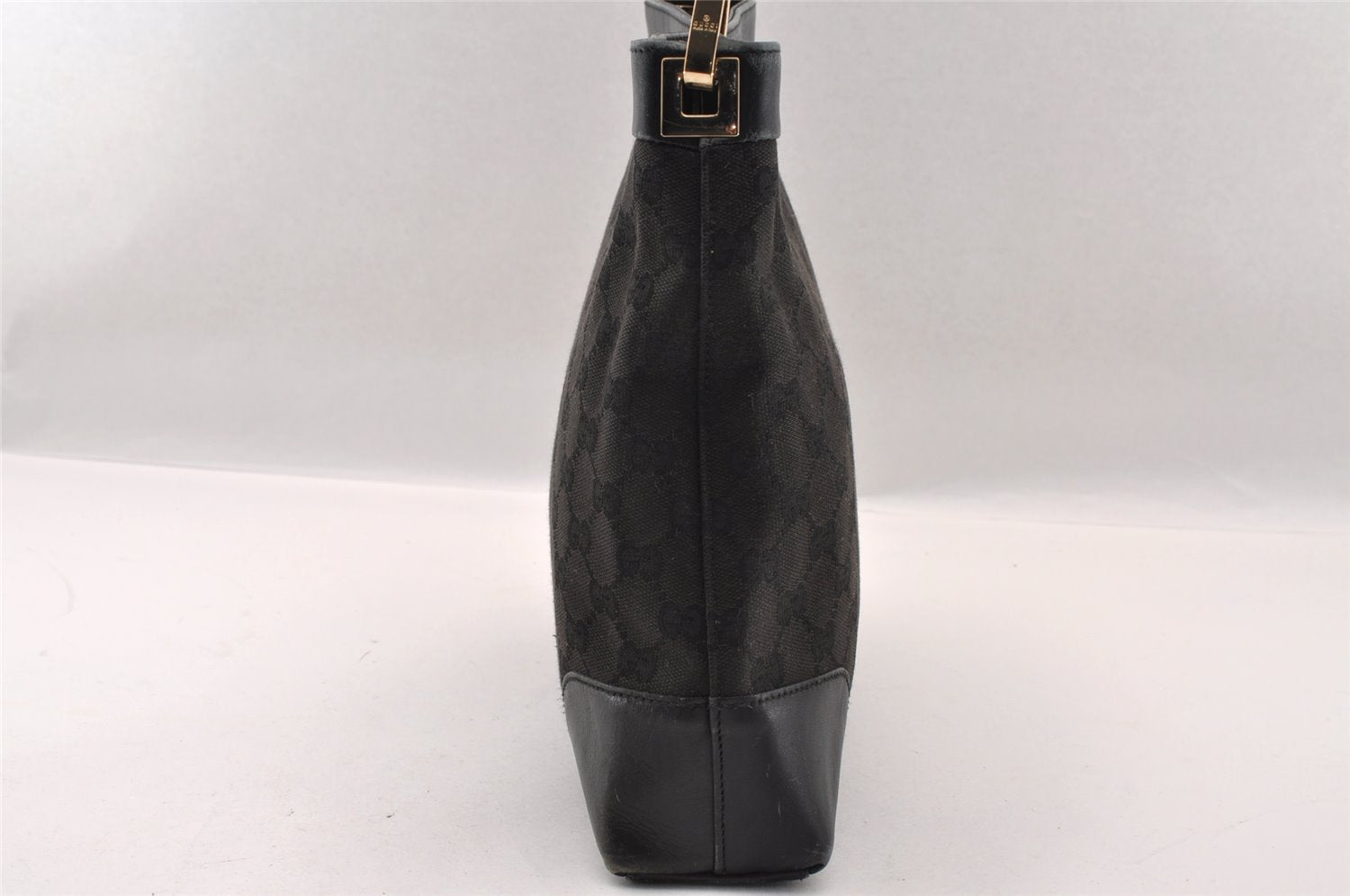 Authentic GUCCI Shoulder Hand Bag Purse GG Canvas Leather 0014231 Black 2239I