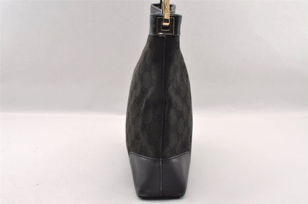 Authentic GUCCI Shoulder Hand Bag Purse GG Canvas Leather 0014231 Black 2239I