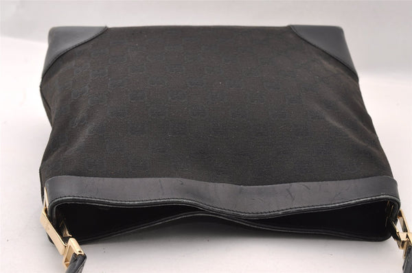 Authentic GUCCI Shoulder Hand Bag Purse GG Canvas Leather 0014231 Black 2239I