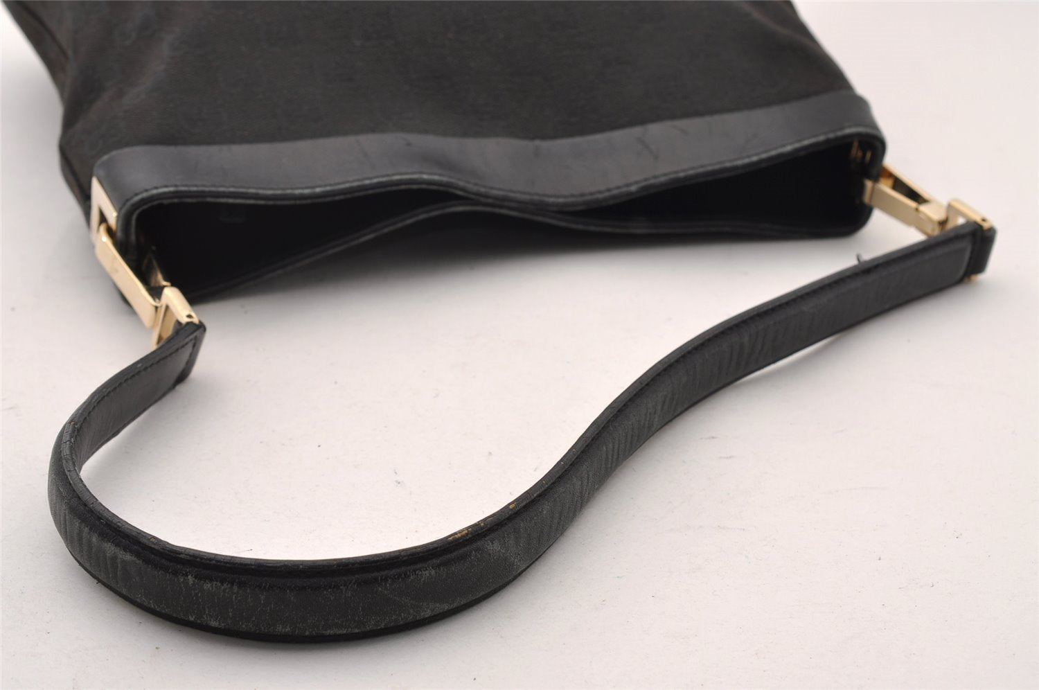 Authentic GUCCI Shoulder Hand Bag Purse GG Canvas Leather 0014231 Black 2239I