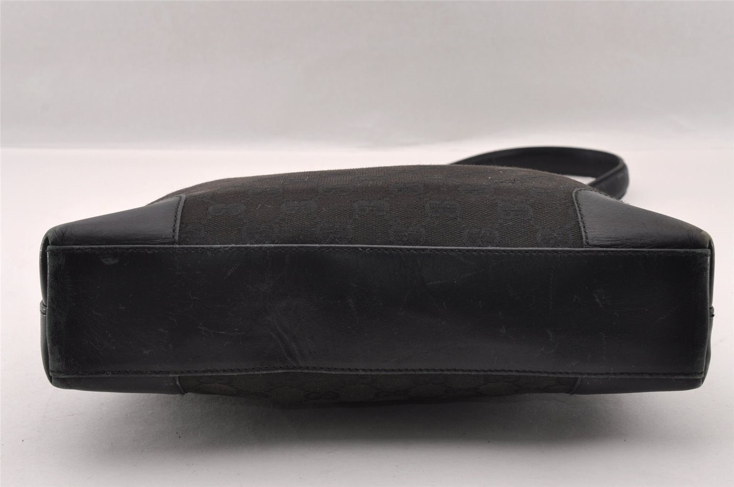 Authentic GUCCI Shoulder Hand Bag Purse GG Canvas Leather 0014231 Black 2239I