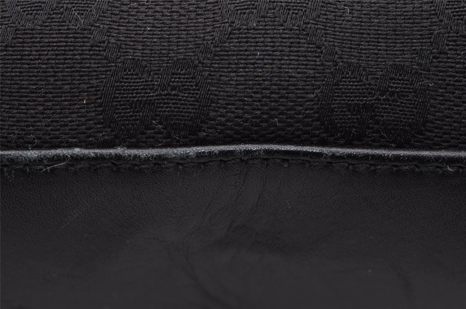 Authentic GUCCI Shoulder Hand Bag Purse GG Canvas Leather 0014231 Black 2239I