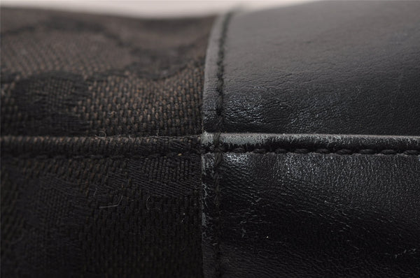 Authentic GUCCI Shoulder Hand Bag Purse GG Canvas Leather 0014231 Black 2239I