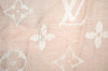 Authentic Louis Vuitton Monogram Stole Scarf Shawl Silk Wool M76874 Pink 2240I