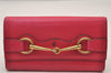 Authentic GUCCI Vintage Horsebit Long Wallet Purse Leather 317734 Pink 2243I