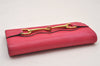 Authentic GUCCI Vintage Horsebit Long Wallet Purse Leather 317734 Pink 2243I