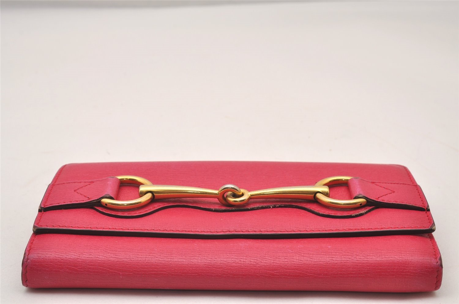 Authentic GUCCI Vintage Horsebit Long Wallet Purse Leather 317734 Pink 2243I