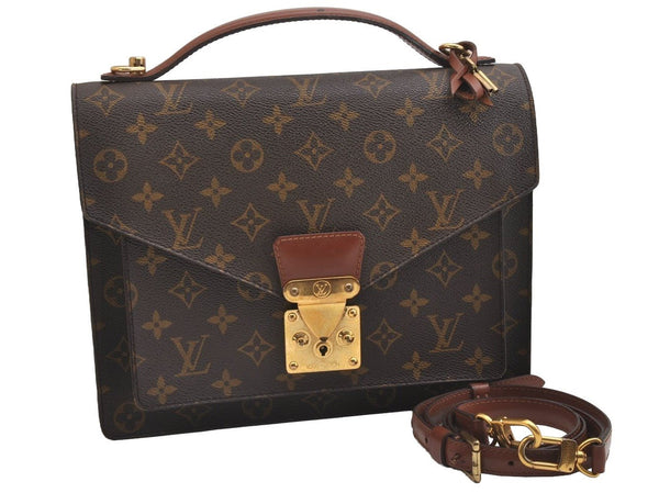Authentic Louis Vuitton Monogram Monceau 2Way Shoulder Hand Bag M51185 LV 2244I