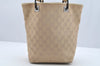 Authentic GUCCI Vintage Shoulder Tote Bag GG Canvas Leather 31244 Beige 2245I