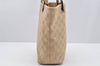 Authentic GUCCI Vintage Shoulder Tote Bag GG Canvas Leather 31244 Beige 2245I