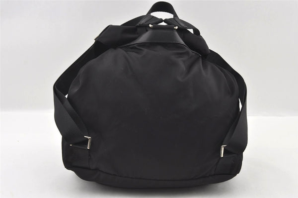 Authentic PRADA VELA Nylon Leather Drawstring Backpack B2811F Black 2246I