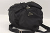 Authentic PRADA VELA Nylon Leather Drawstring Backpack B2811F Black 2246I