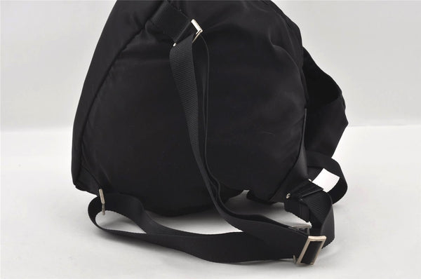 Authentic PRADA VELA Nylon Leather Drawstring Backpack B2811F Black 2246I