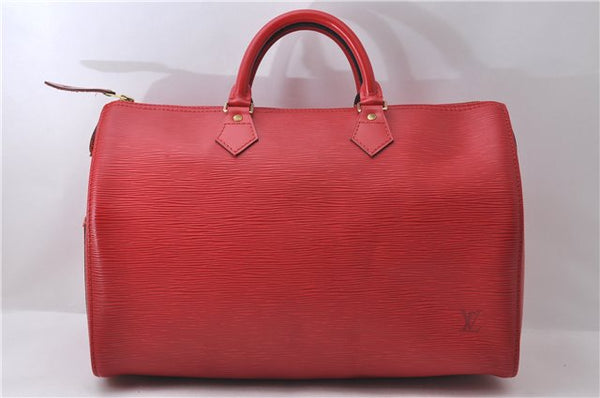 Authentic Louis Vuitton Epi Speedy 35 Hand Bag Red M42997 LV 2249D