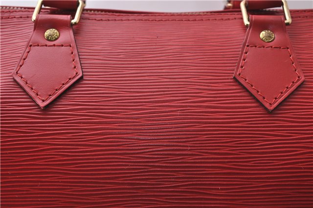 Authentic Louis Vuitton Epi Speedy 35 Hand Bag Red M42997 LV 2249D