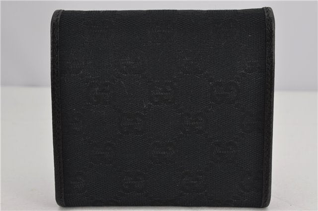 Authentic GUCCI Sherry Line Princy GG Canvas Leather Wallet 167467 Black 2249F