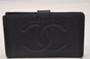 Authentic CHANEL Vintage Caviar Skin CoCo Mark Long Wallet Purse Black 2251I