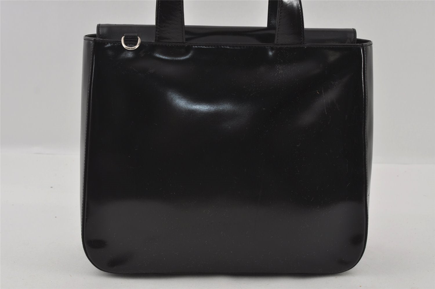 Authentic GUCCI Interlocking G 2Way Shoulder Hand Bag Enamel Black Junk 2252I